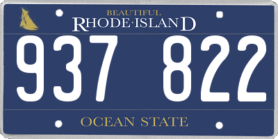 RI license plate 937822