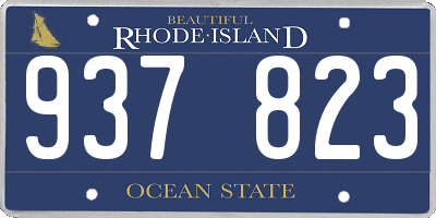 RI license plate 937823