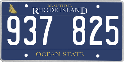 RI license plate 937825