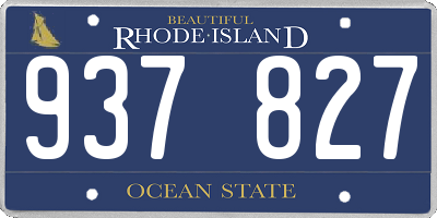 RI license plate 937827