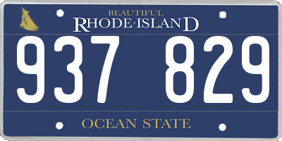 RI license plate 937829