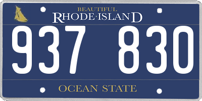 RI license plate 937830