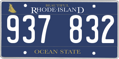 RI license plate 937832