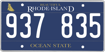 RI license plate 937835