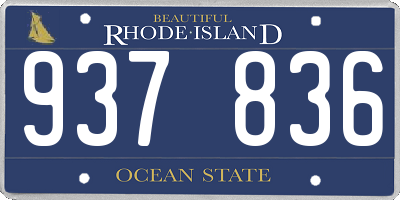 RI license plate 937836