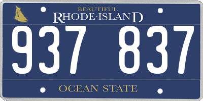 RI license plate 937837