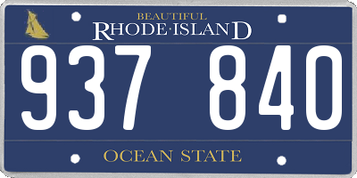 RI license plate 937840