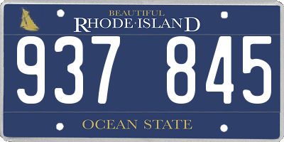 RI license plate 937845