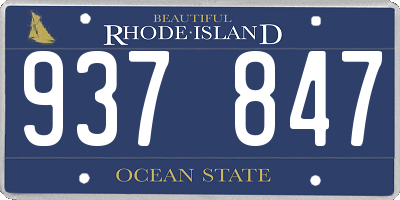 RI license plate 937847
