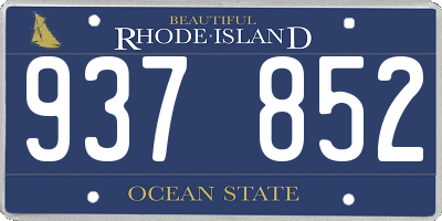 RI license plate 937852