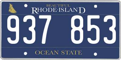RI license plate 937853