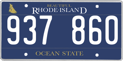 RI license plate 937860