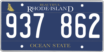 RI license plate 937862
