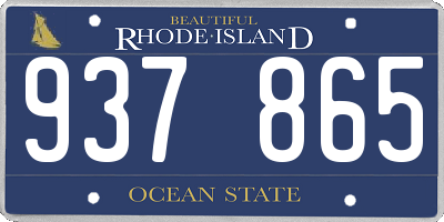 RI license plate 937865