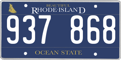 RI license plate 937868