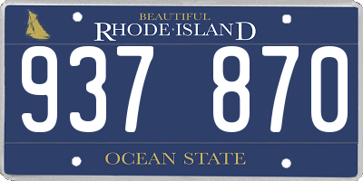 RI license plate 937870