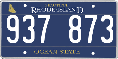 RI license plate 937873