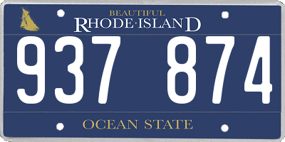 RI license plate 937874
