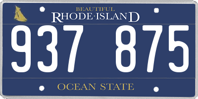 RI license plate 937875