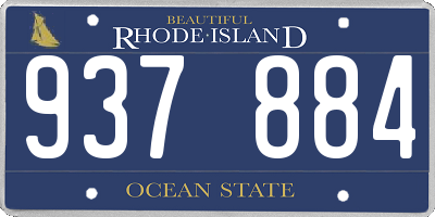 RI license plate 937884