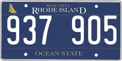 RI license plate 937905