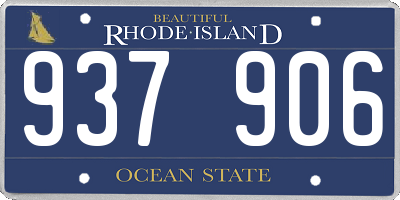 RI license plate 937906