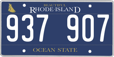RI license plate 937907
