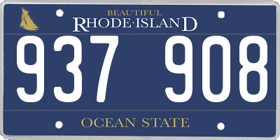RI license plate 937908