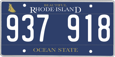 RI license plate 937918