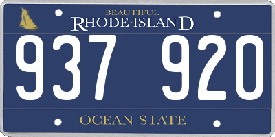 RI license plate 937920