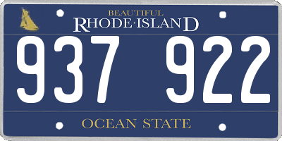 RI license plate 937922