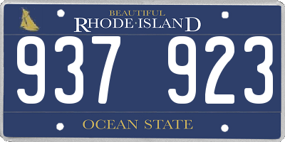 RI license plate 937923