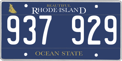 RI license plate 937929