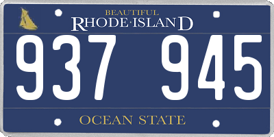 RI license plate 937945