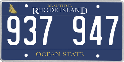 RI license plate 937947