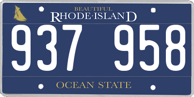 RI license plate 937958