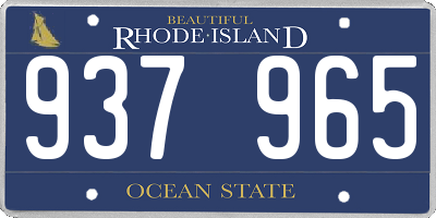 RI license plate 937965