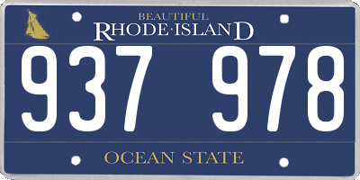 RI license plate 937978