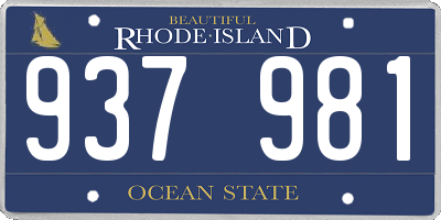 RI license plate 937981