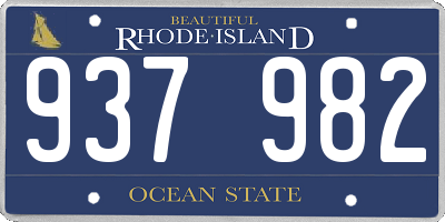 RI license plate 937982