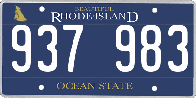RI license plate 937983