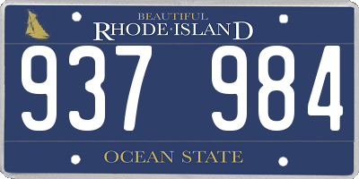 RI license plate 937984