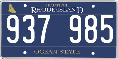 RI license plate 937985