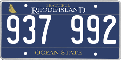 RI license plate 937992