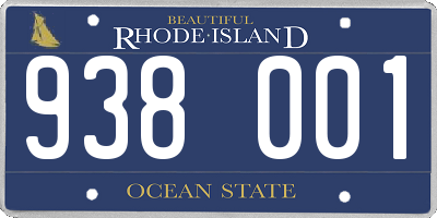 RI license plate 938001