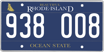 RI license plate 938008