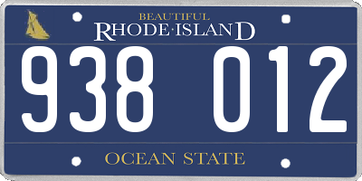 RI license plate 938012