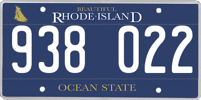 RI license plate 938022