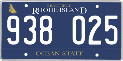 RI license plate 938025