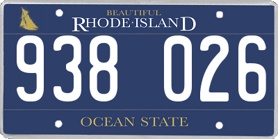 RI license plate 938026